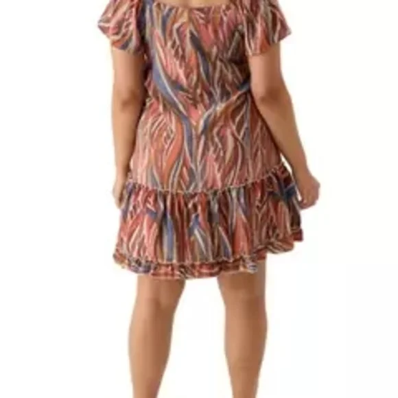 Robbie Bee Brown and Blue Tiered Sundress Size M - Picture 2 of 9